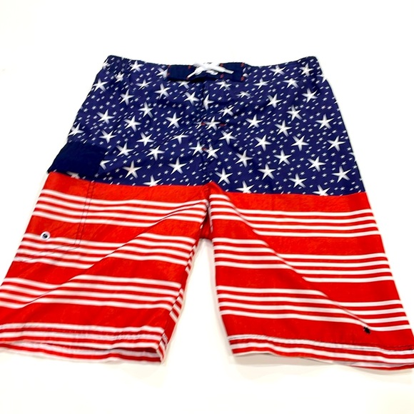 Lucky brand large 14/16 American flag swim trunks - Picture 1 of 3